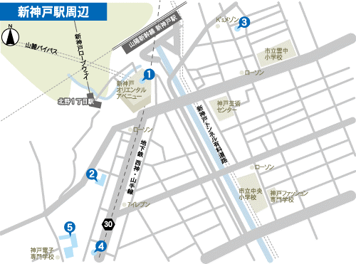 ホテルマップ（新神戸周辺）