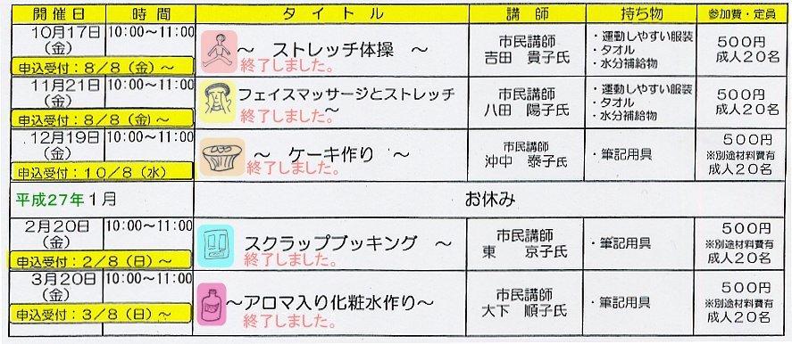 平成26年10月〜平成27年3月