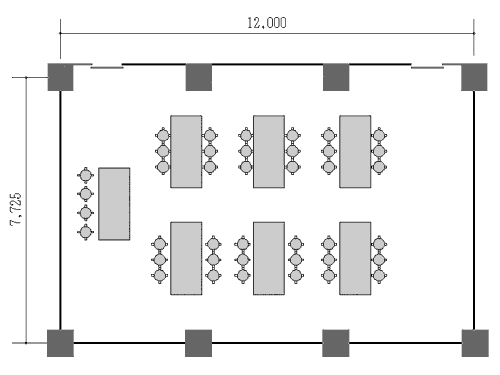 調理室寸法図