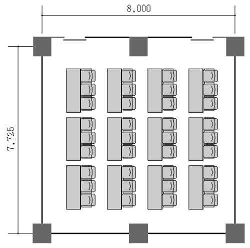 会議室（大）寸法図