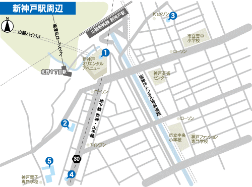 ホテルマップ(新神戸周辺)